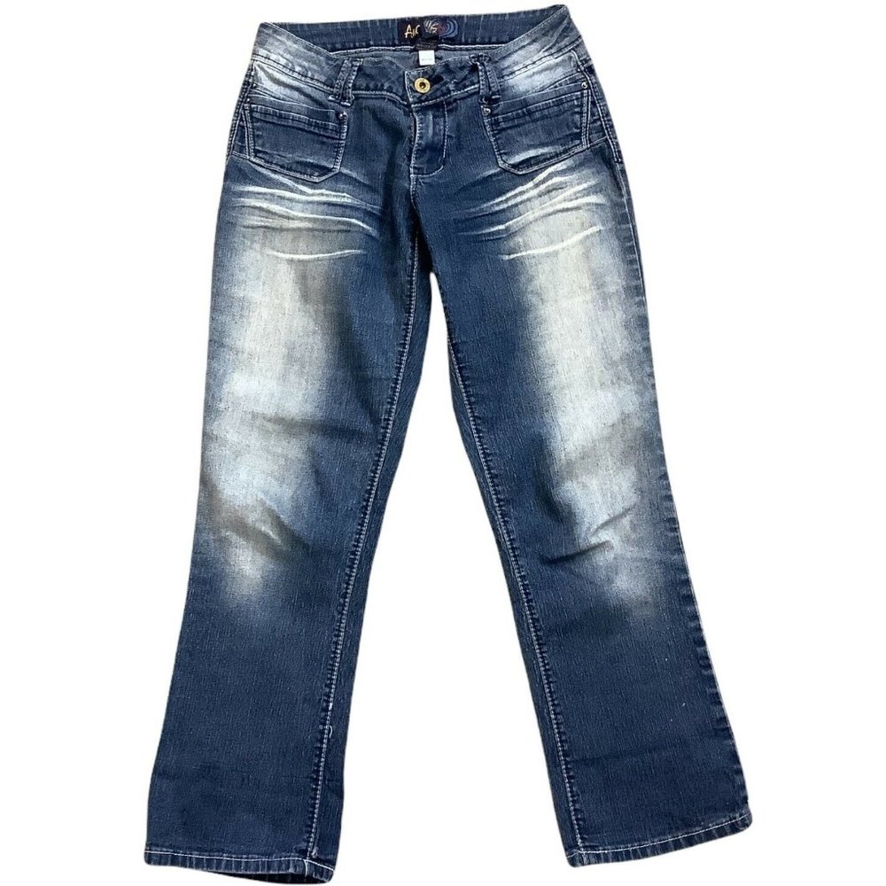 Angels Jeans Button Pockets Straight Leg Mid Rise Stretch Womens Size 9